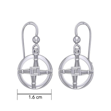 Saint Brigids Cross Silver Earrings TER1959 - Jewelry